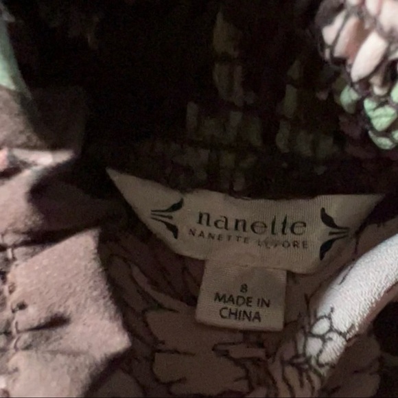 Nanette Lepore floral high neck high-low smocked chiffon dress size 8 - Picture 14 of 14